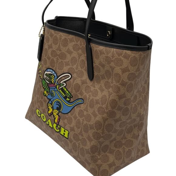 RETAIL $450 Coach Cosmic Rexy City Tote in Signature Canvas*HIGHLY COLLECTIBLE - Picture 3 of 15